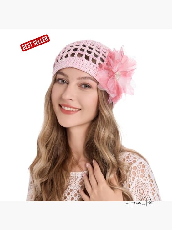 Crochet Beanie Summer Handmade Knit Lightweight Skull Cap Breathable Travel Hat main image 6